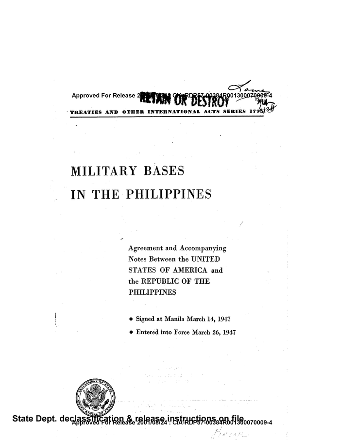 MILITARY BASES IN THE PHILIPPINES - DocumentCloud