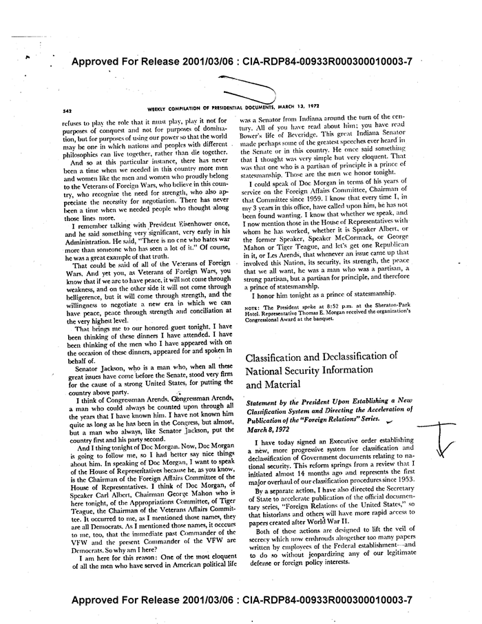 CLASSIFICATION AND DECLASSIFICATION OF NATIONAL SECURITY INFORMATION ...