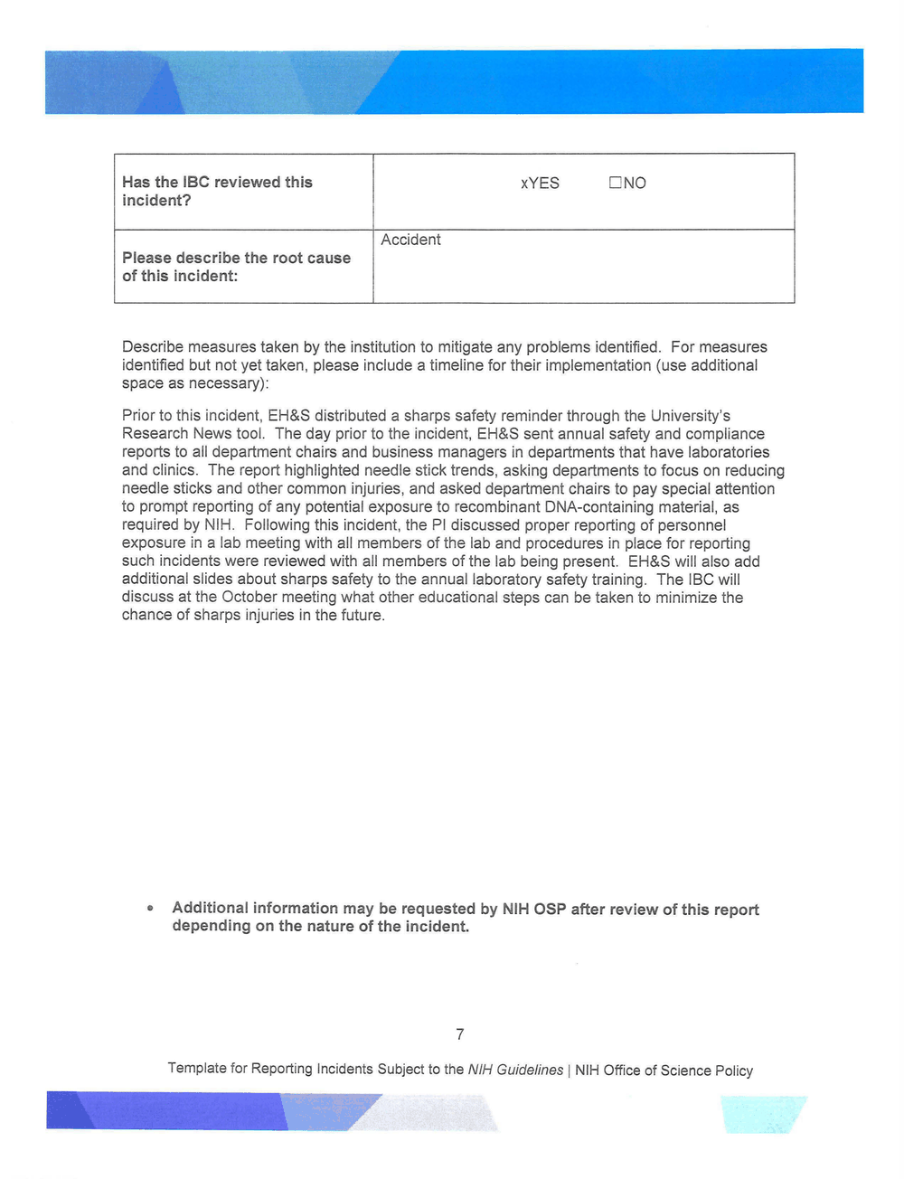 Page 11 from Chikungunya Lab Infection Report to NIH