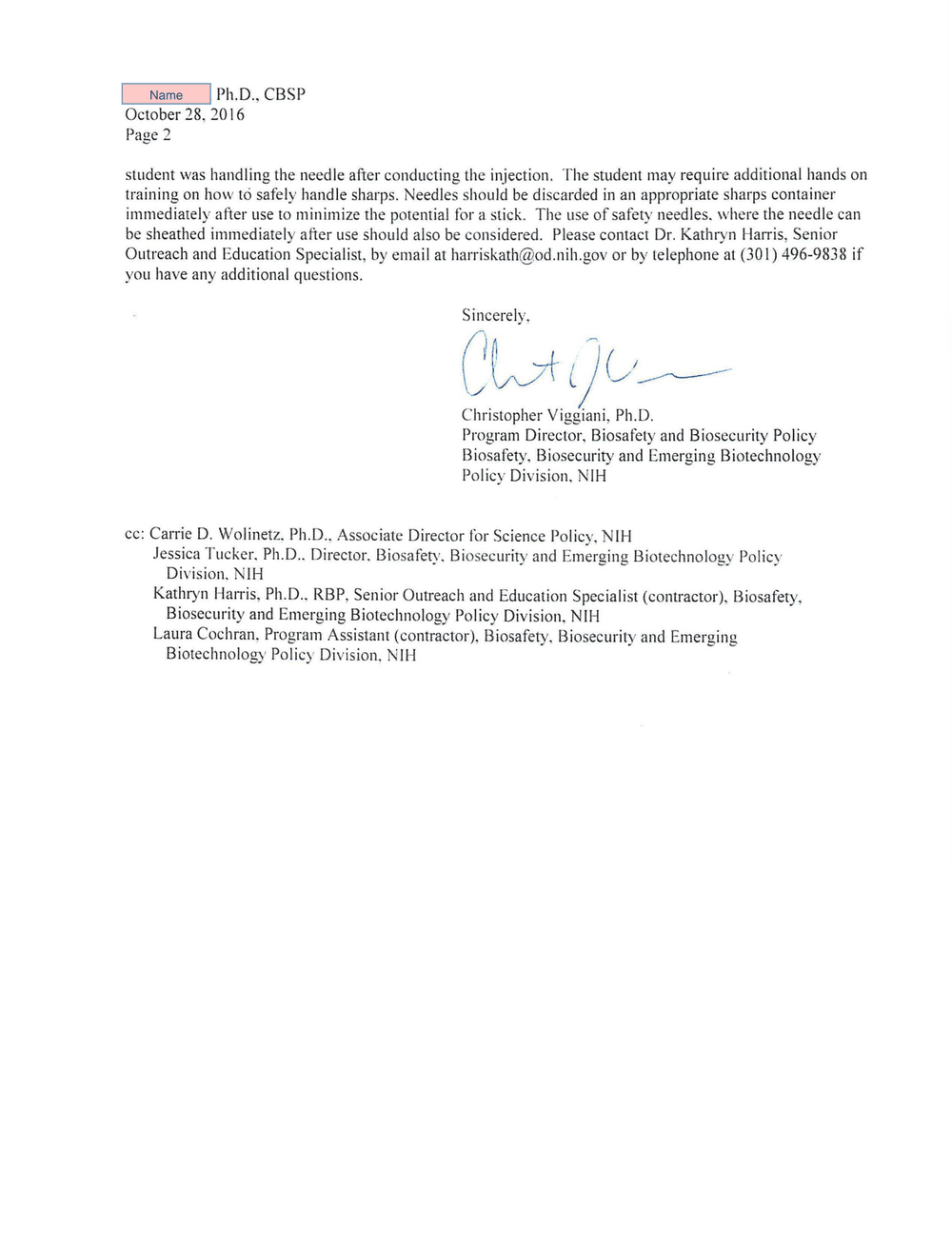 Page 2 from Chikungunya Lab Infection Report to NIH