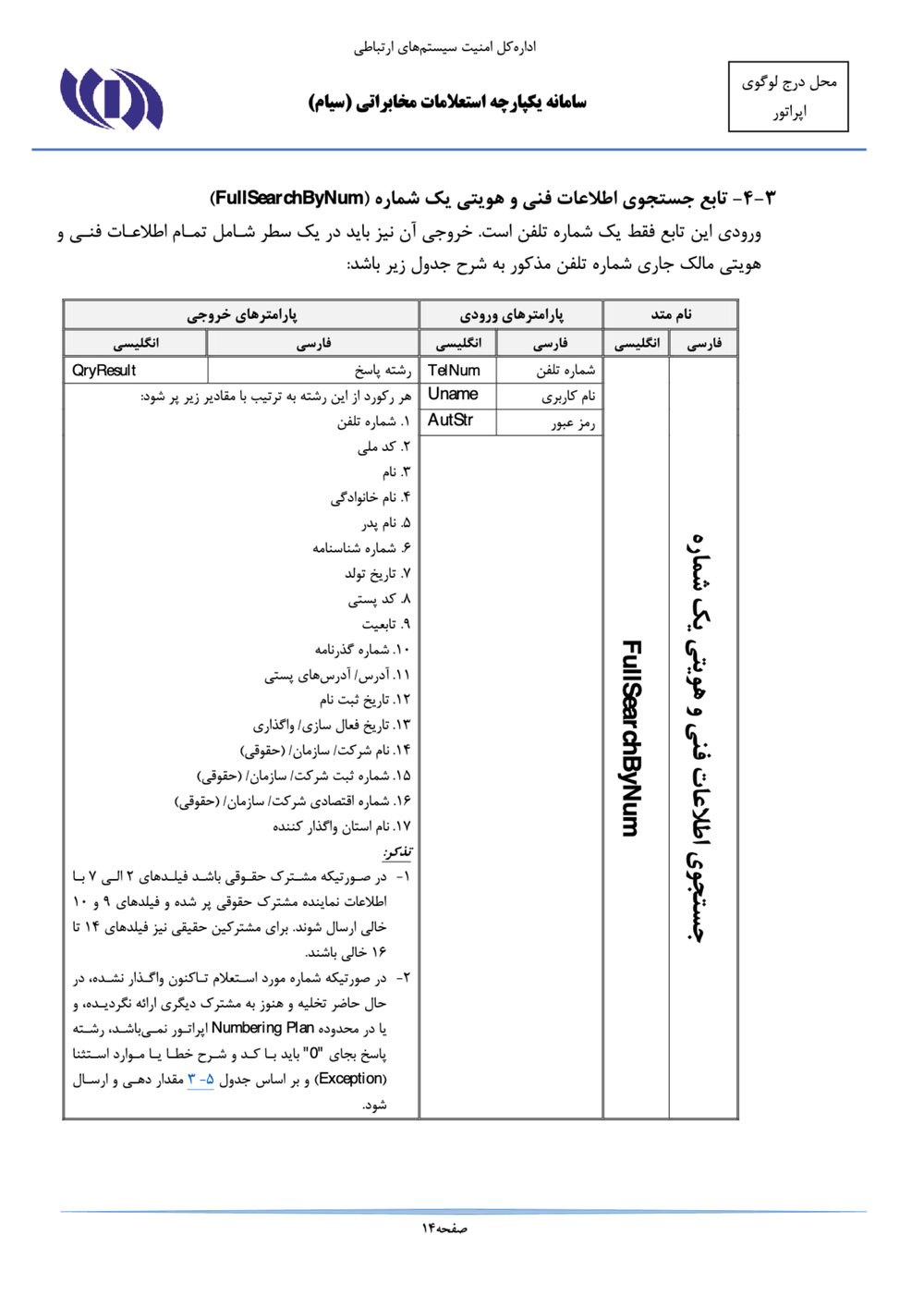 Page 14 from Iran’s SIAM Manual in Persian for Tracking and Controlling Mobile Phones