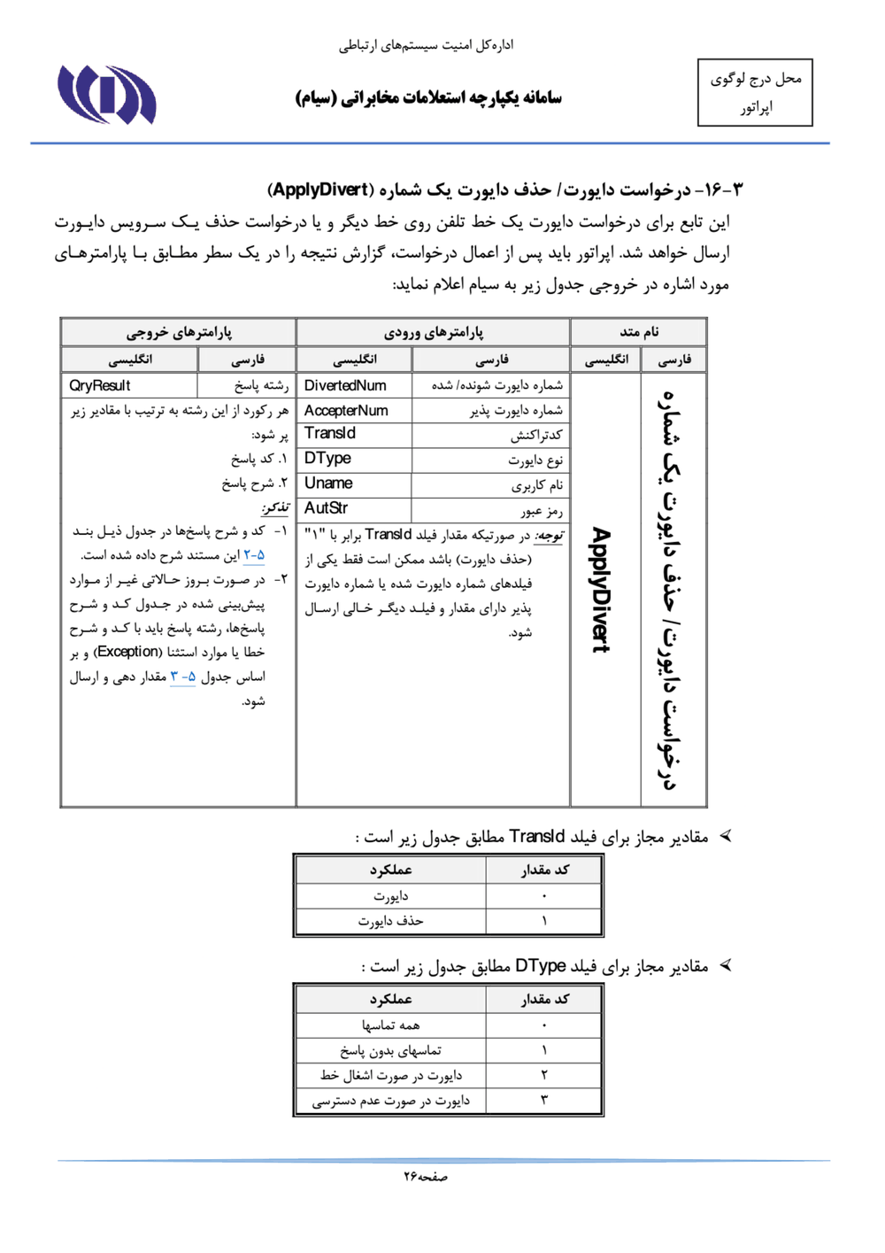 Page 26 from Iran’s SIAM Manual in Persian for Tracking and Controlling Mobile Phones
