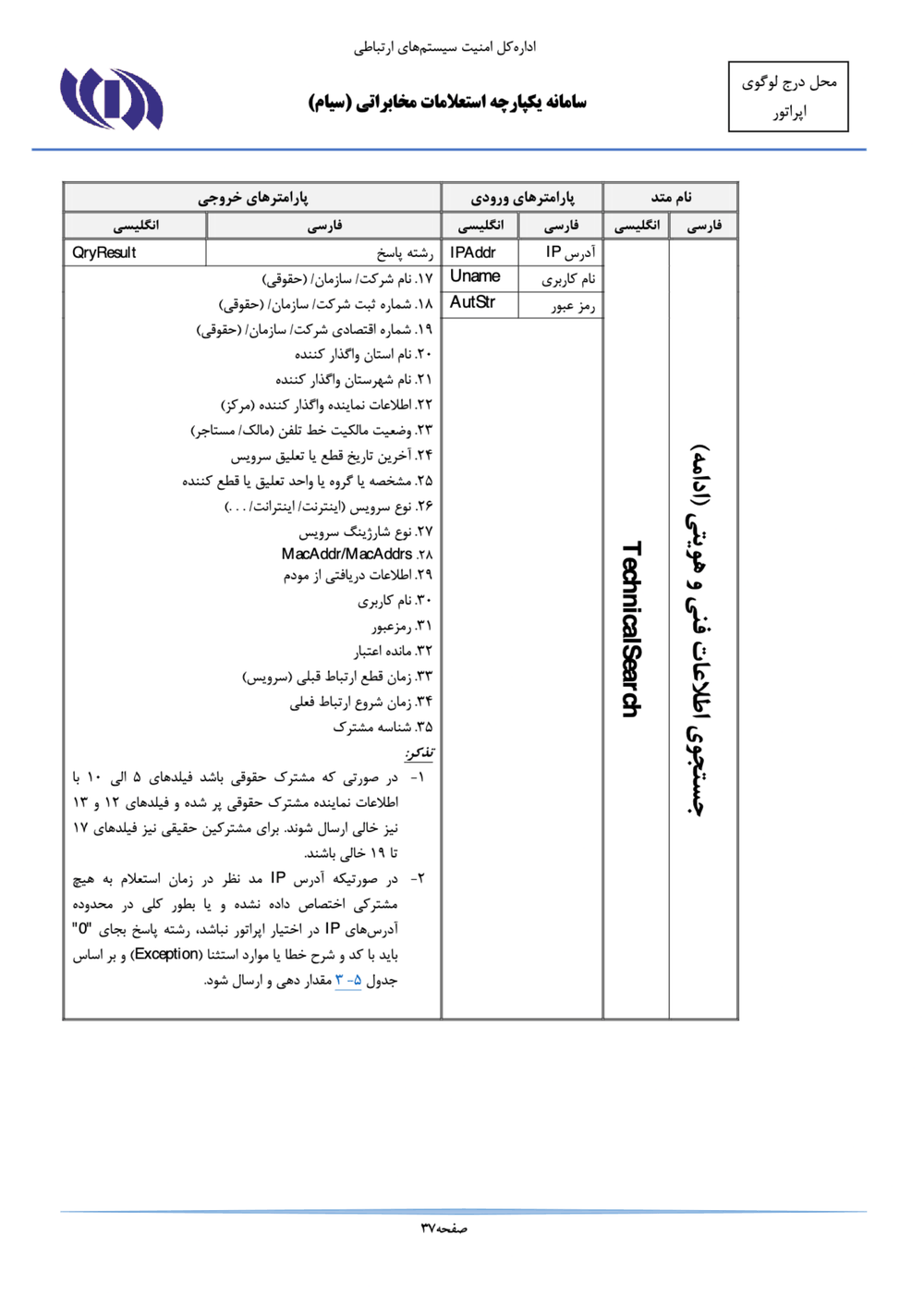 Page 37 from Iran’s SIAM Manual in Persian for Tracking and Controlling Mobile Phones