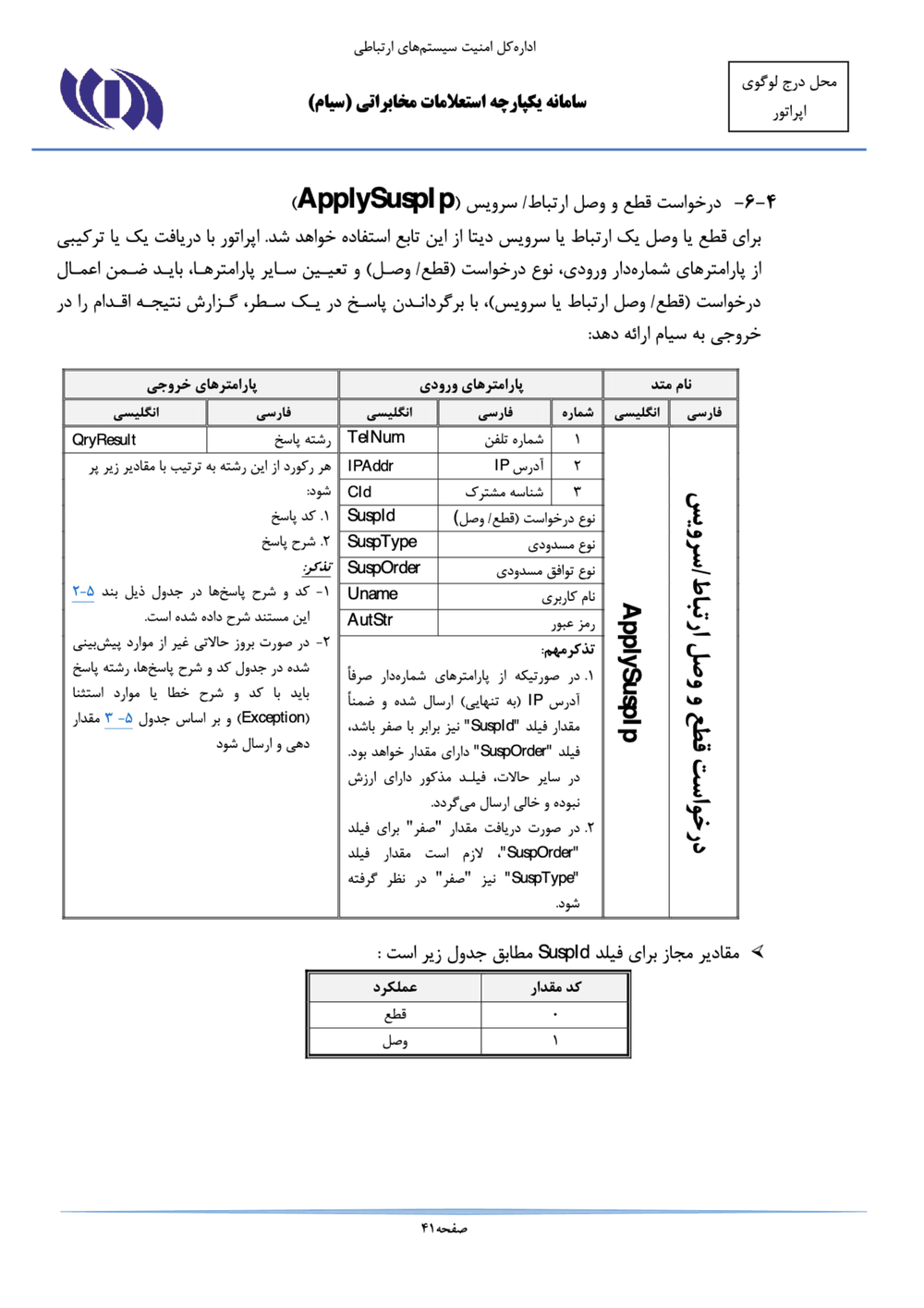Page 41 from Iran’s SIAM Manual in Persian for Tracking and Controlling Mobile Phones