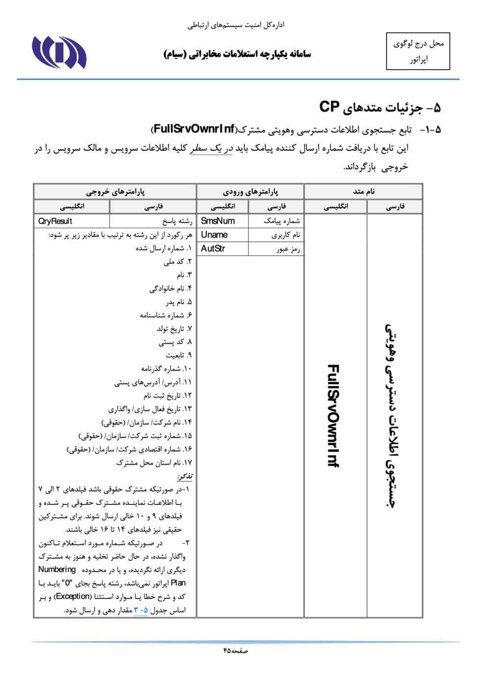 Page 45 from Iran’s SIAM Manual in Persian for Tracking and Controlling Mobile Phones