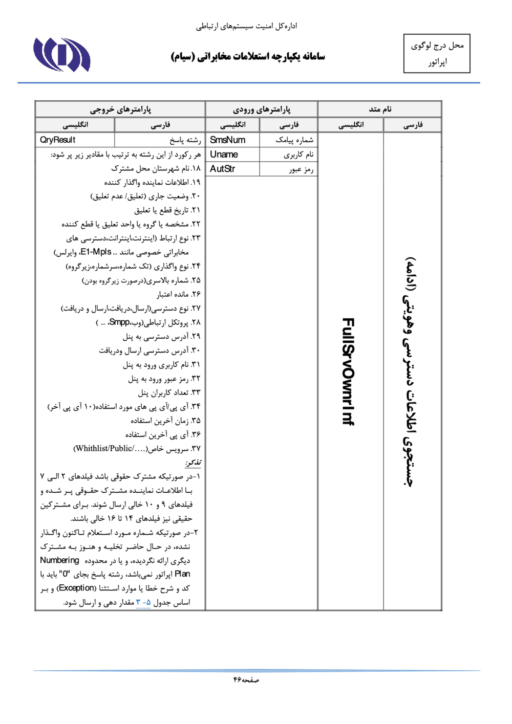 Page 46 from Iran’s SIAM Manual in Persian for Tracking and Controlling Mobile Phones