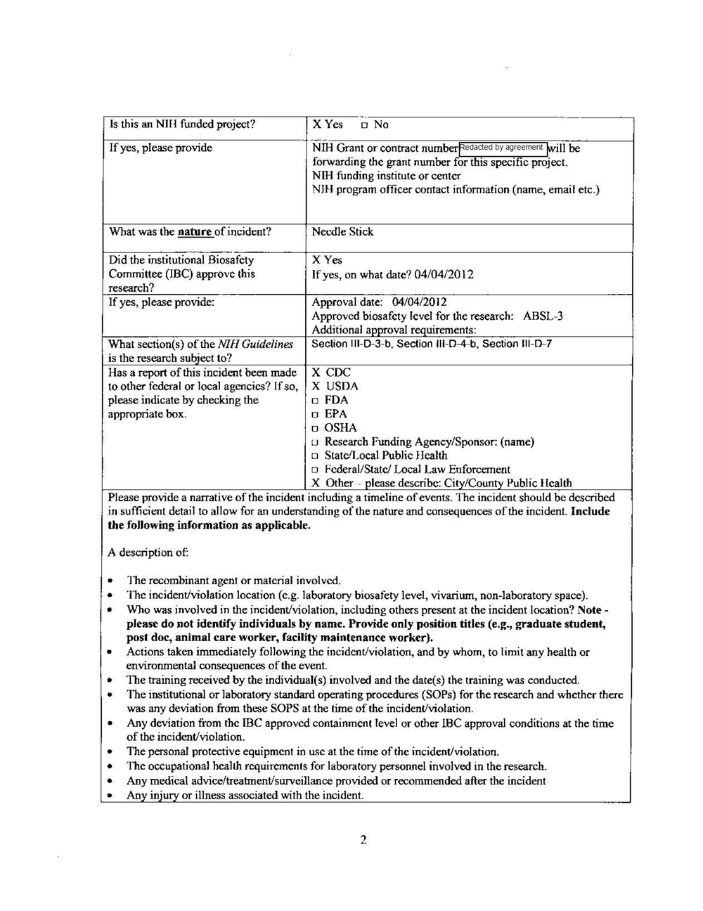 Page 74 from UW Madison Lab Accident Reports to NIH