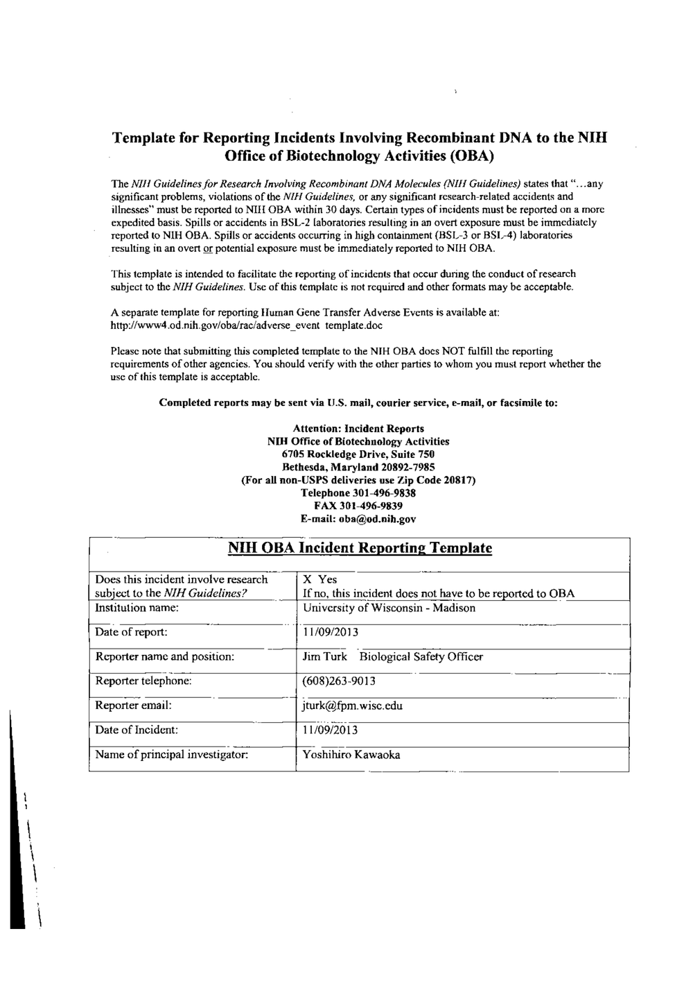 Page 79 from UW Madison Lab Accident Reports to NIH