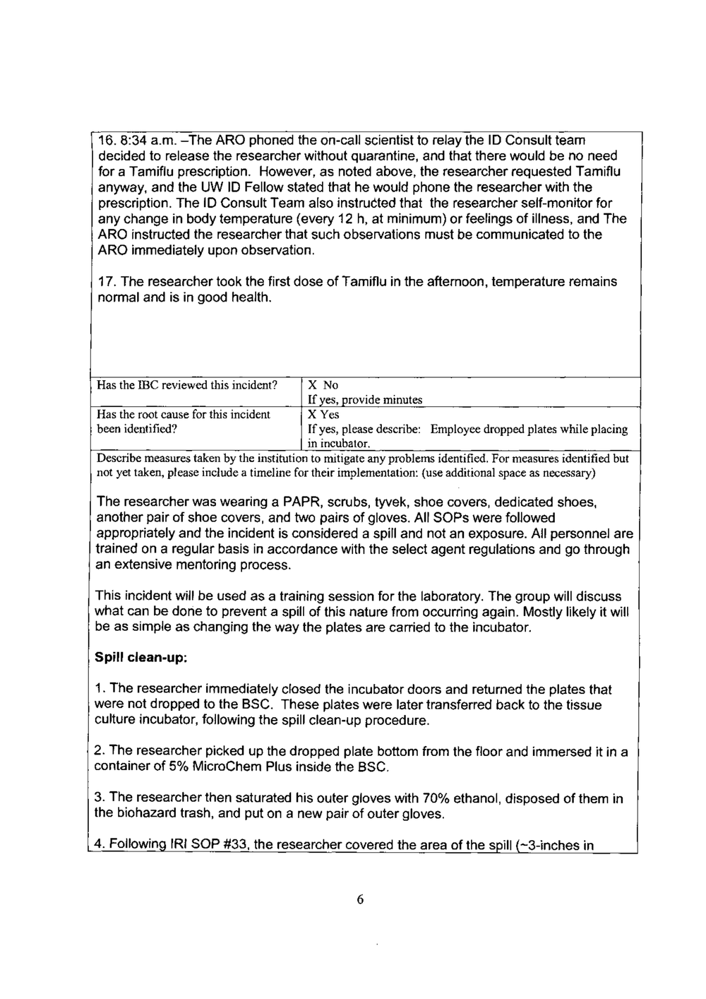 Page 84 from UW Madison Lab Accident Reports to NIH