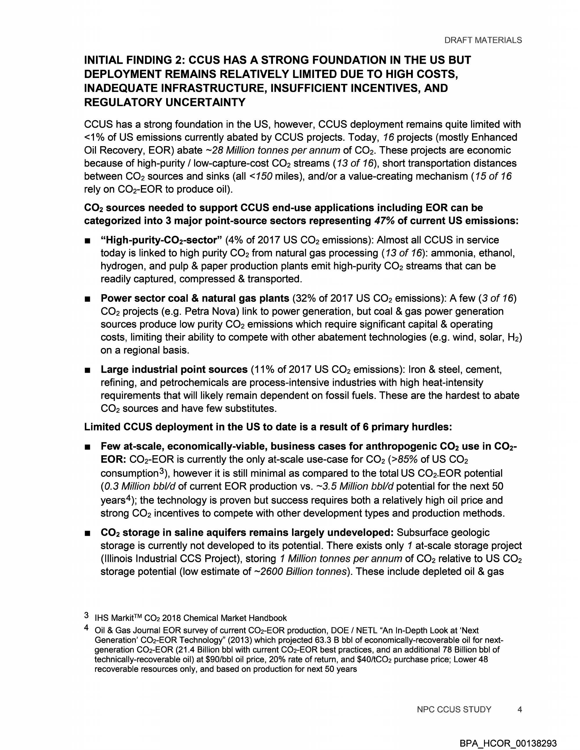 Page 3 of bp-HCOR-NPC  Draft Study Key Findings