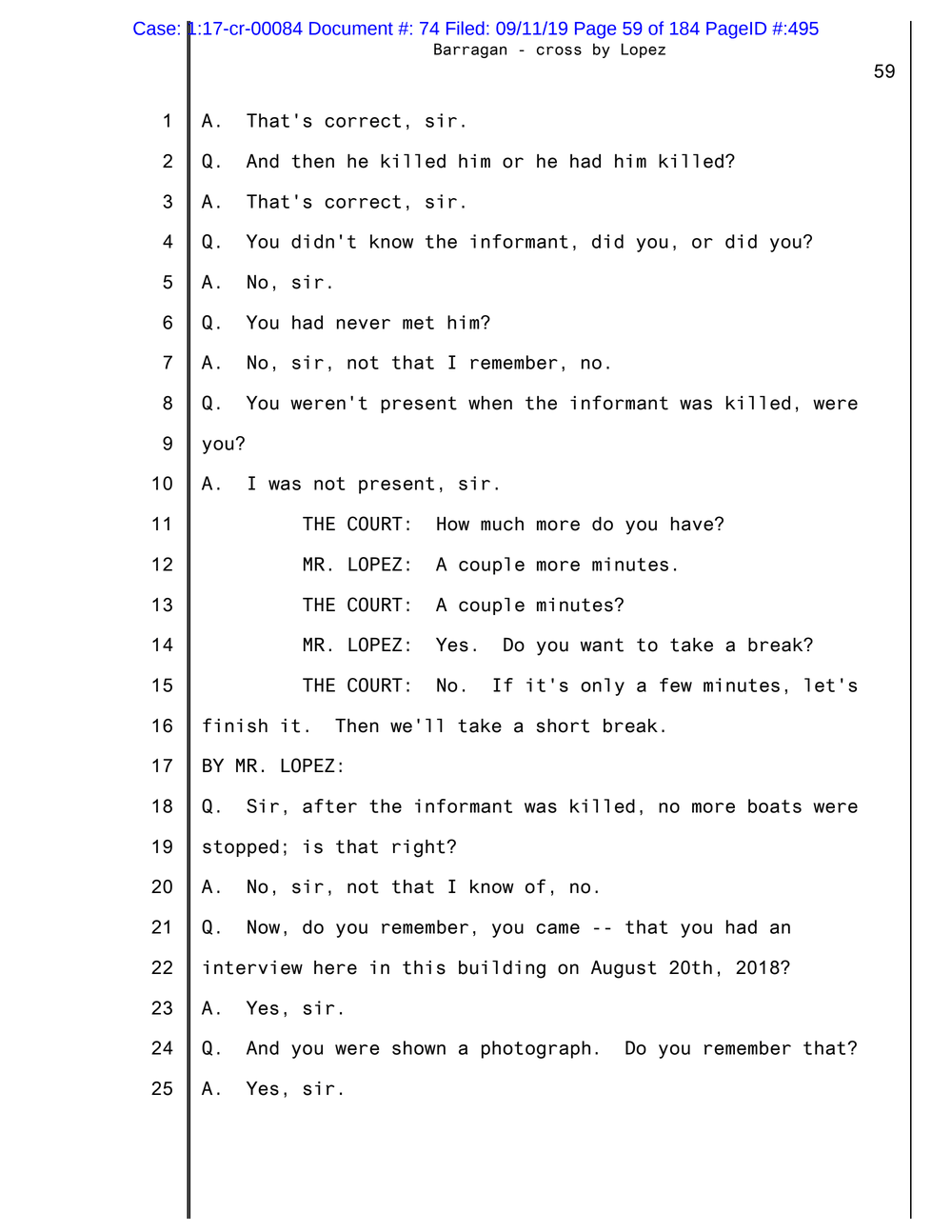 Page 6 from El Grande Testifying About Genaro Garcia Luna at La Reina’s Sentencing (Partial)