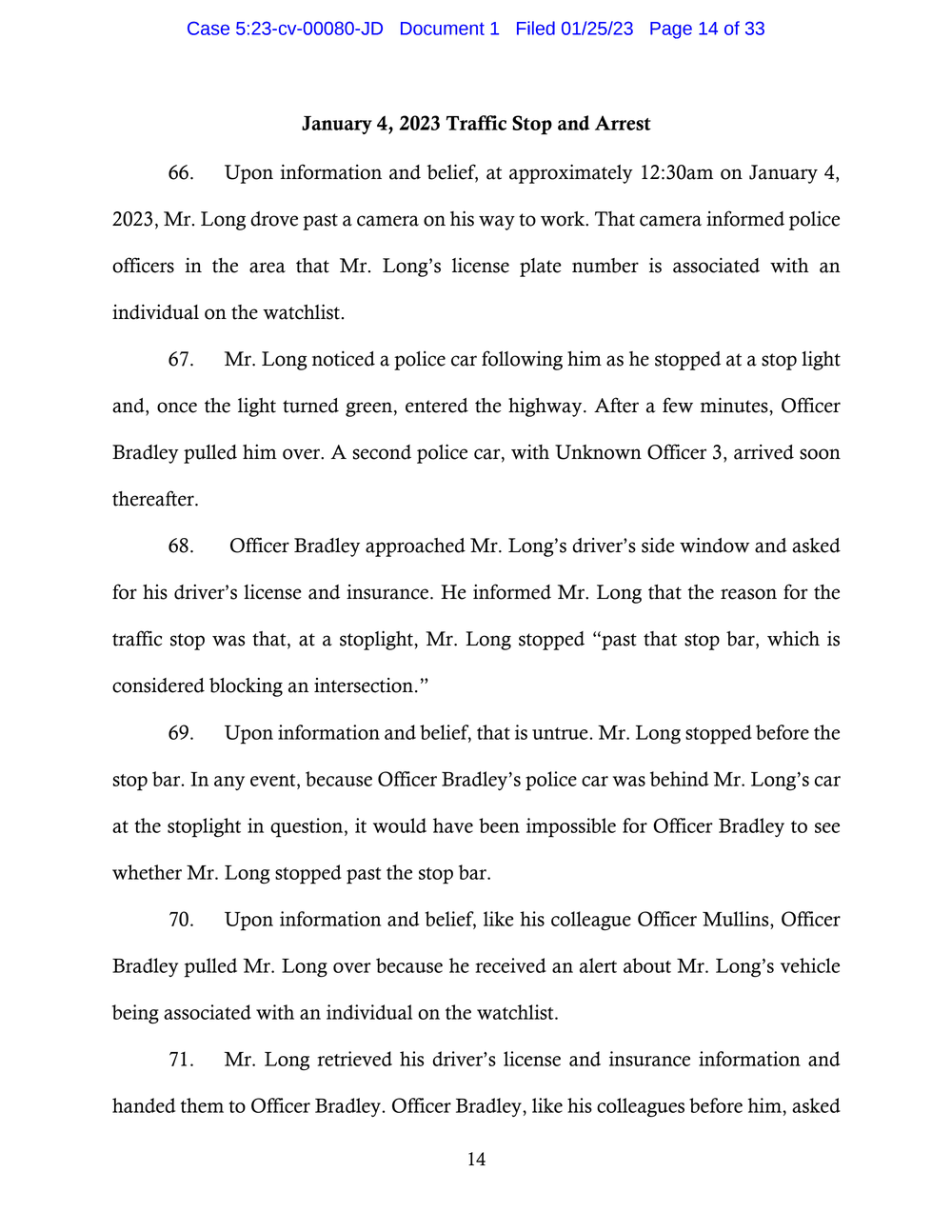 Page 14 from Saadiq Long Complaint Against Oklahoma City Police