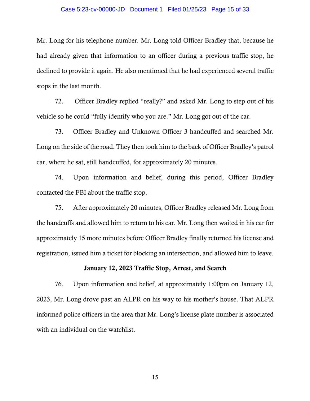 Page 15 from Saadiq Long Complaint Against Oklahoma City Police