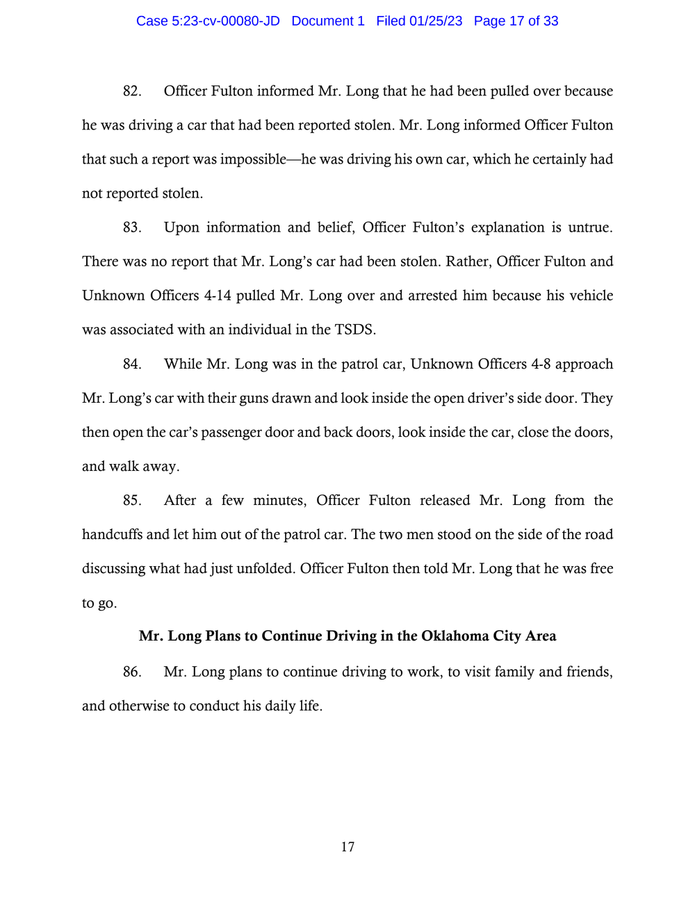 Page 17 from Saadiq Long Complaint Against Oklahoma City Police