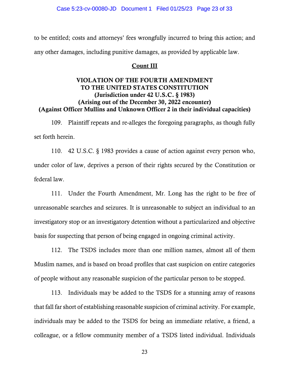 Page 23 from Saadiq Long Complaint Against Oklahoma City Police