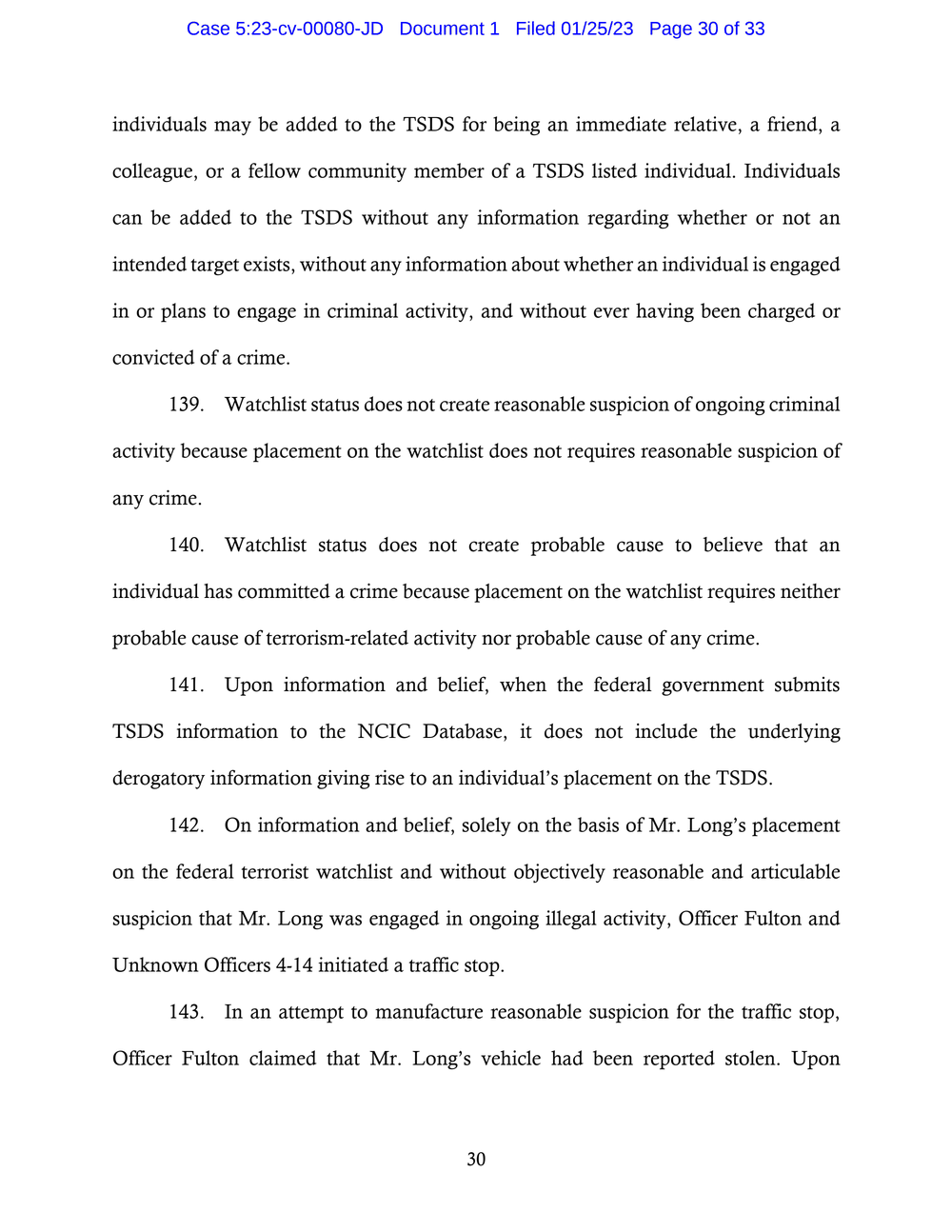 Page 30 from Saadiq Long Complaint Against Oklahoma City Police