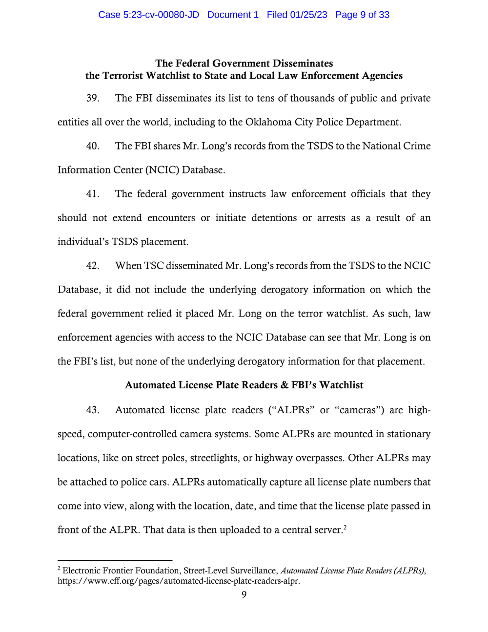 Page 9 from Saadiq Long Complaint Against Oklahoma City Police