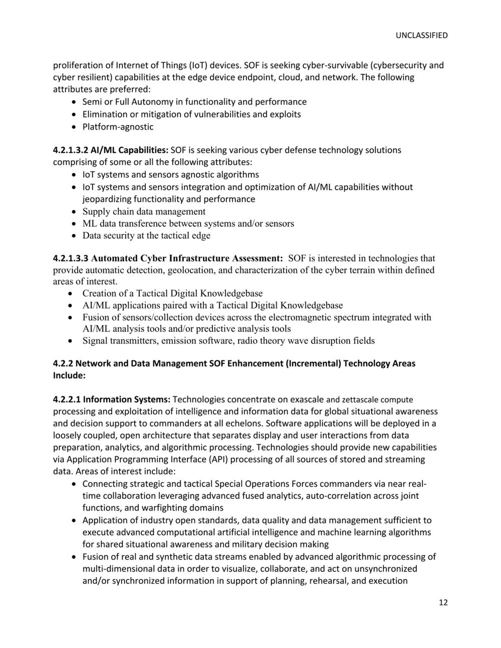 Page 12 from U.S. SOCOM Procurement Document Announcing Desire to Utilize Deepfakes