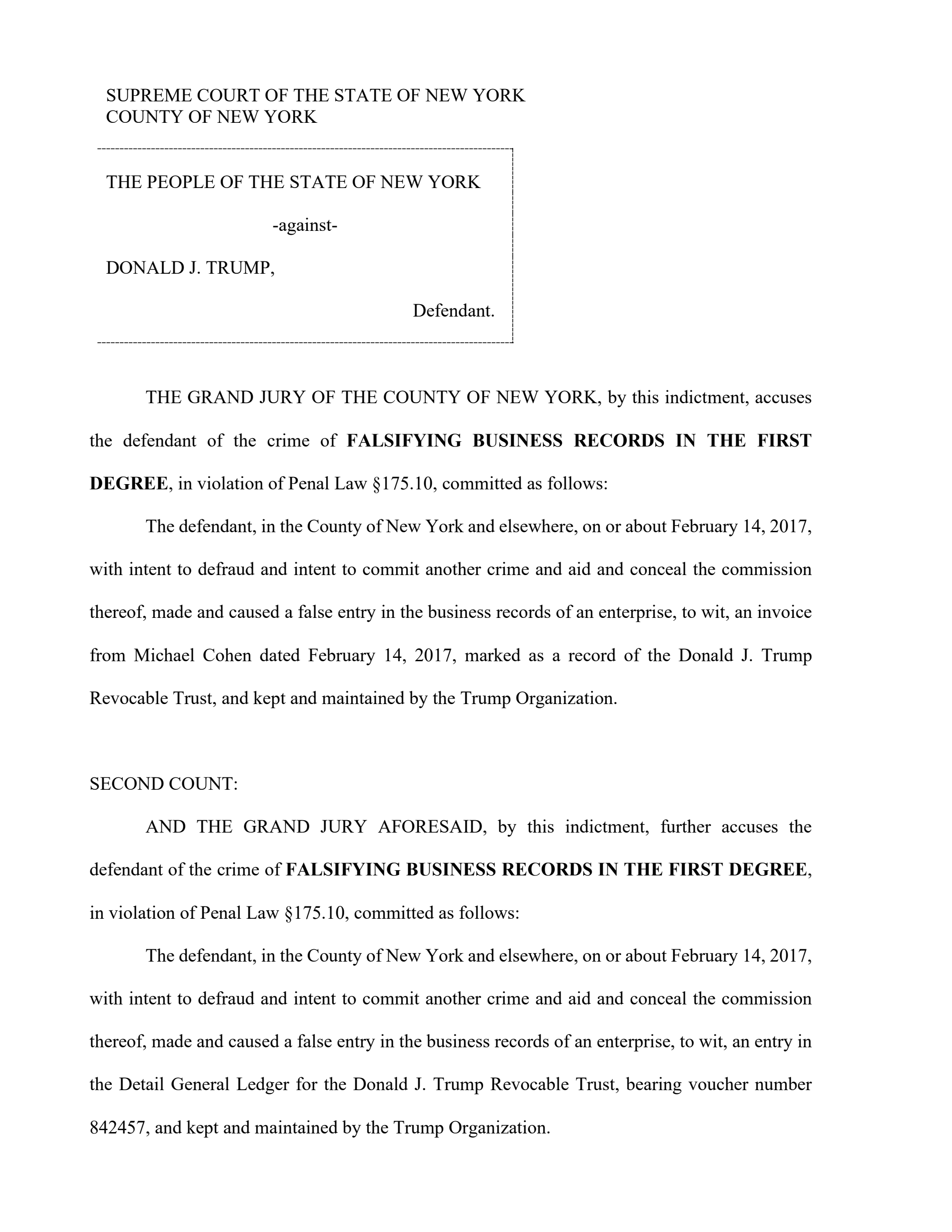 Page 1 of Donald-J.-Trump-Indictment
