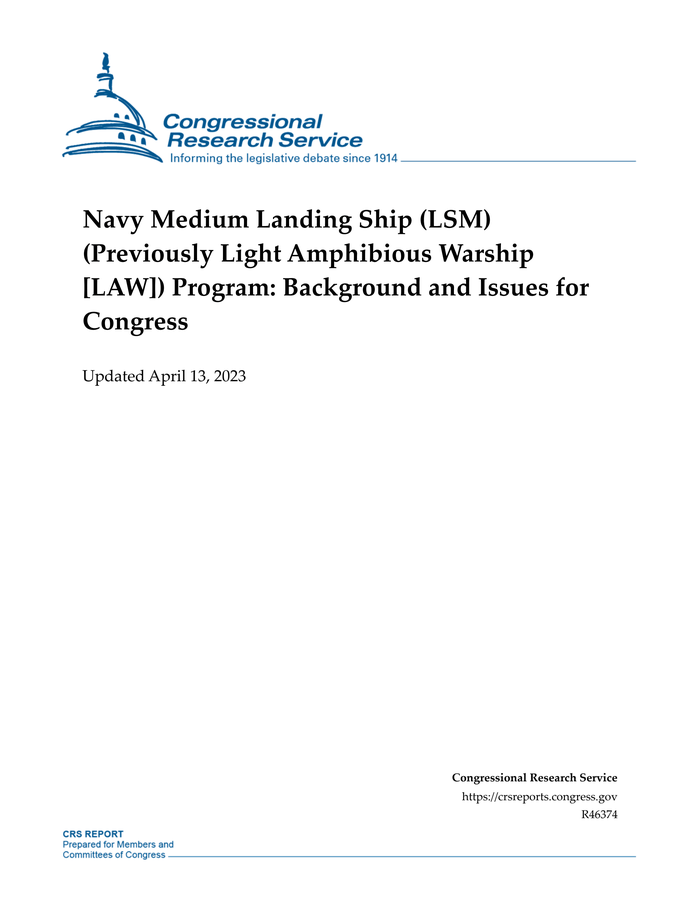 Navy Medium Landing Ship (LSM) (Previously Light Amphibious Warship