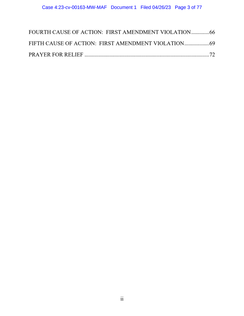 Page 3 from Disney First Amendment Lawsuit against Florida Gov. Ron DeSantis