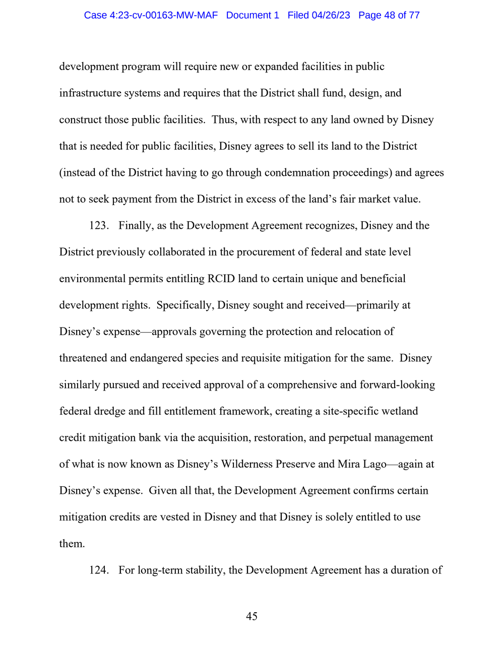 Page 48 from Disney First Amendment Lawsuit against Florida Gov. Ron DeSantis