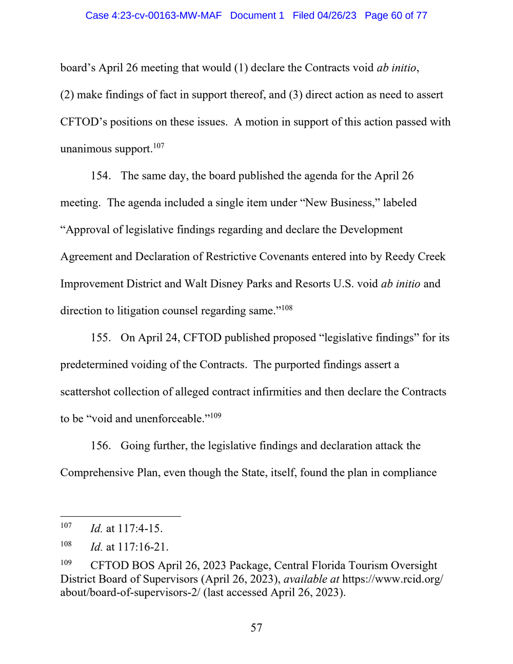 Page 60 from Disney First Amendment Lawsuit against Florida Gov. Ron DeSantis