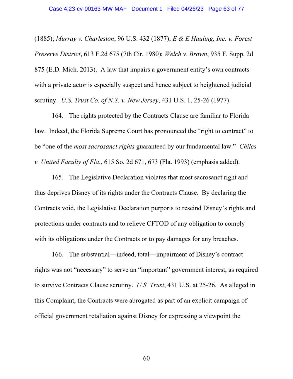 Page 63 from Disney First Amendment Lawsuit against Florida Gov. Ron DeSantis