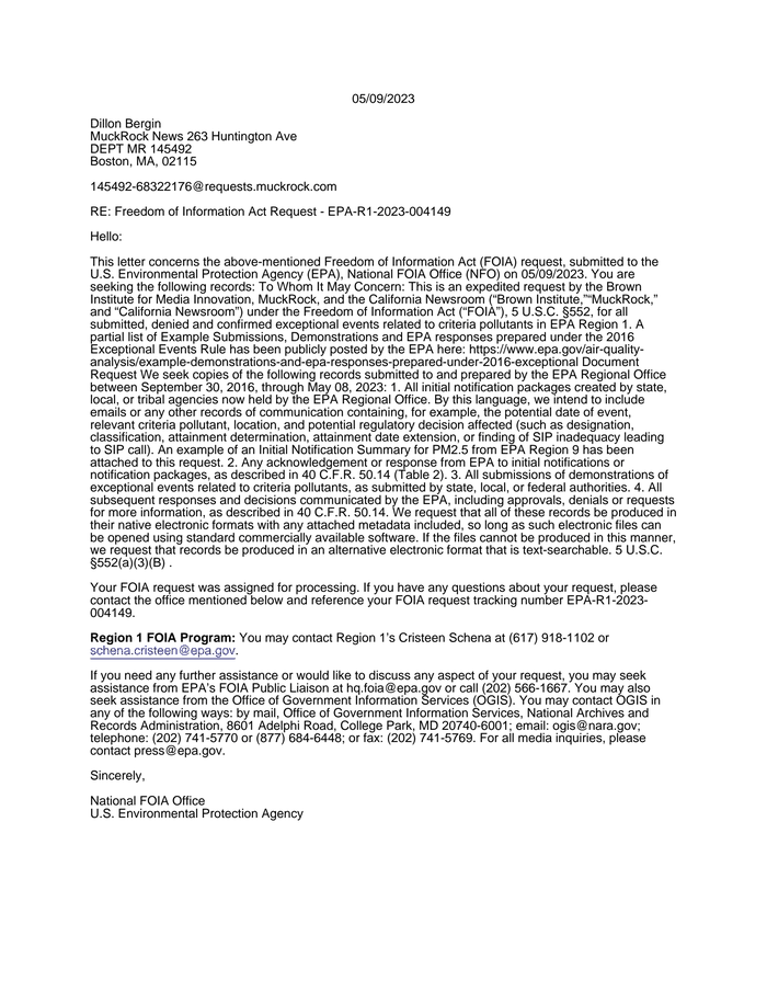 Foia Request Assignment Letter Documentcloud 4250