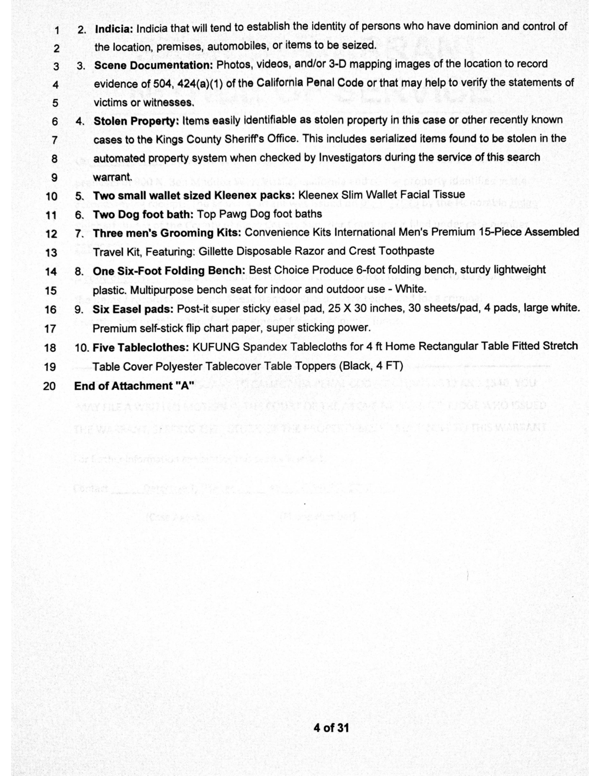 Page 4 of Patino - Search Warrant-Storage Unit