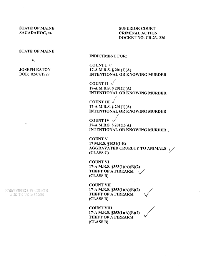 Joseph Eaton Indictment - June 16, 2023 - DocumentCloud