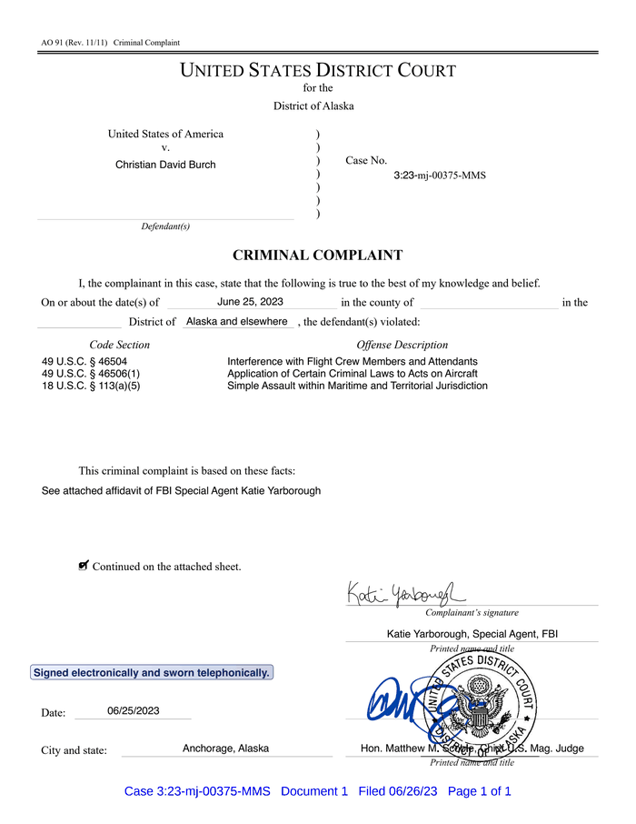 Affidavitunited States District Court For The District Of Alaska Documentcloud