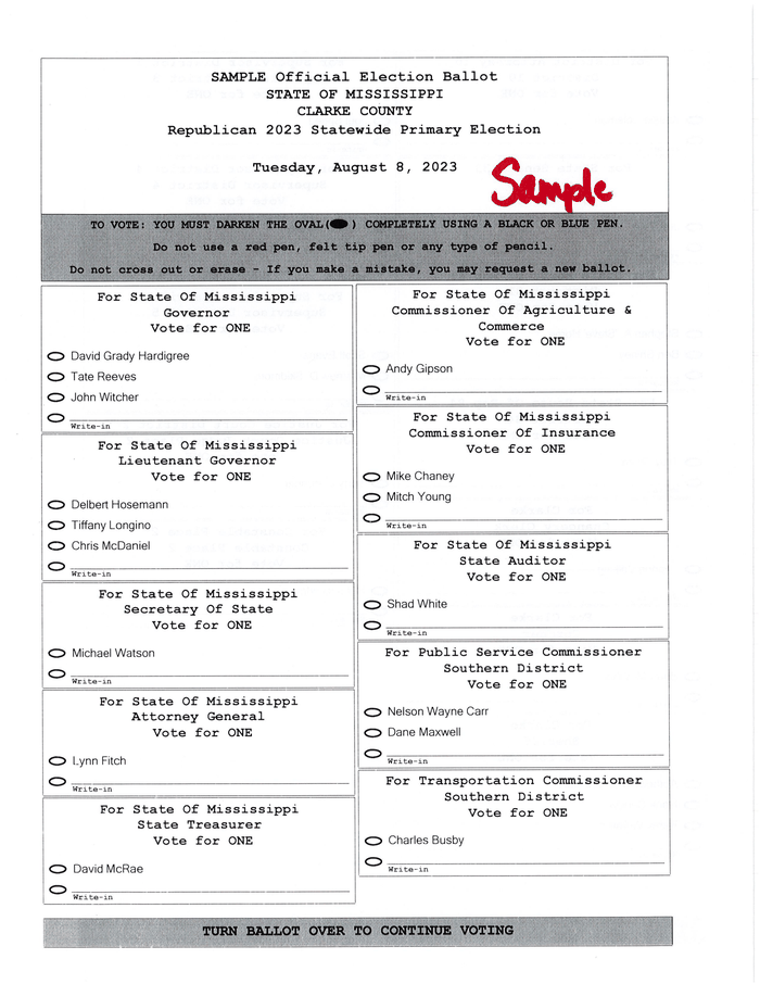 CLARKE COUNTY 2023 SAMPLE BALLOTS DocumentCloud