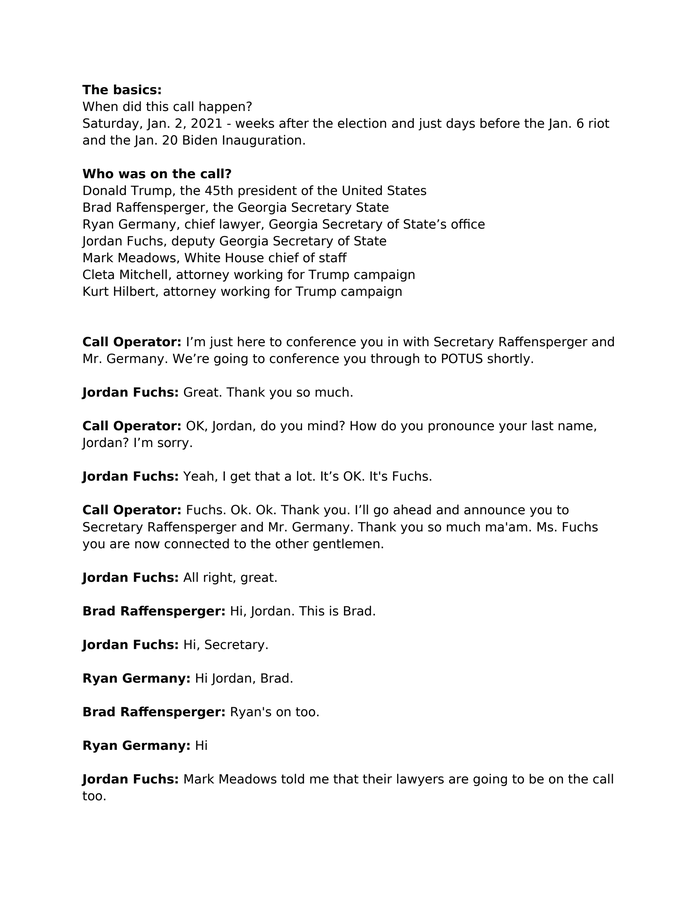 Trump Georgia recorded call - DocumentCloud