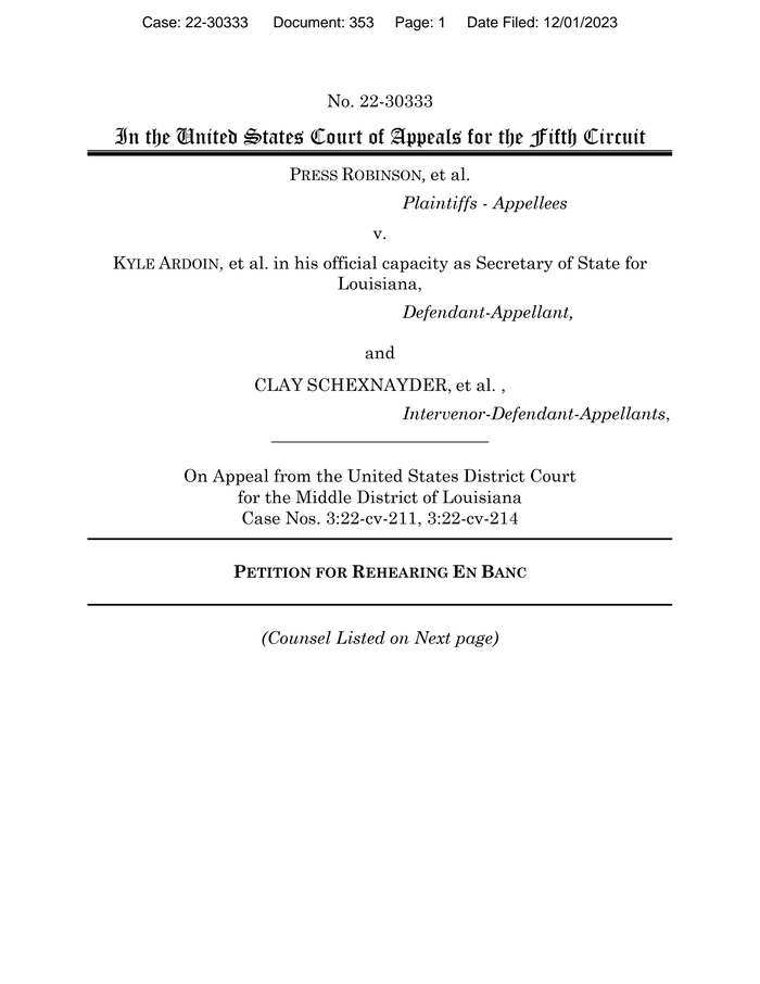 Robinson - 2023-12-01 5th Circuit Petition For Rehearing En Banc ...