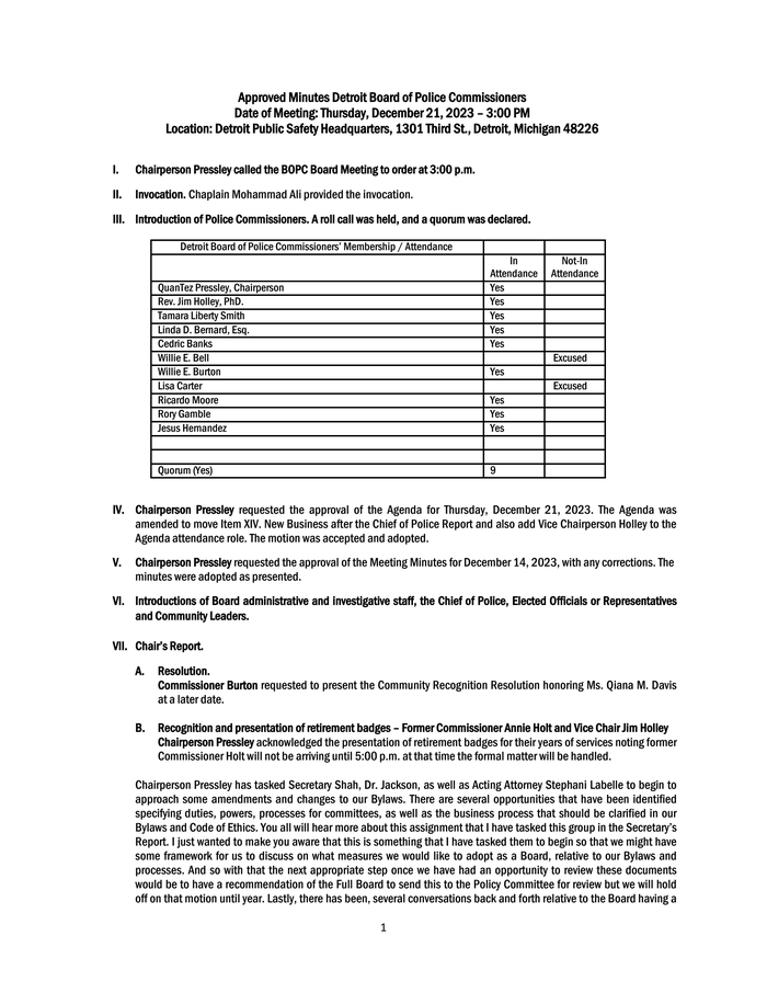 Board Of Police Commissioners 2024 01 11 Approved Minutes December 21   Board Of Police Commissioners 2024 01 11 Approved Minutes December 21 2023pdf P1 Normal 