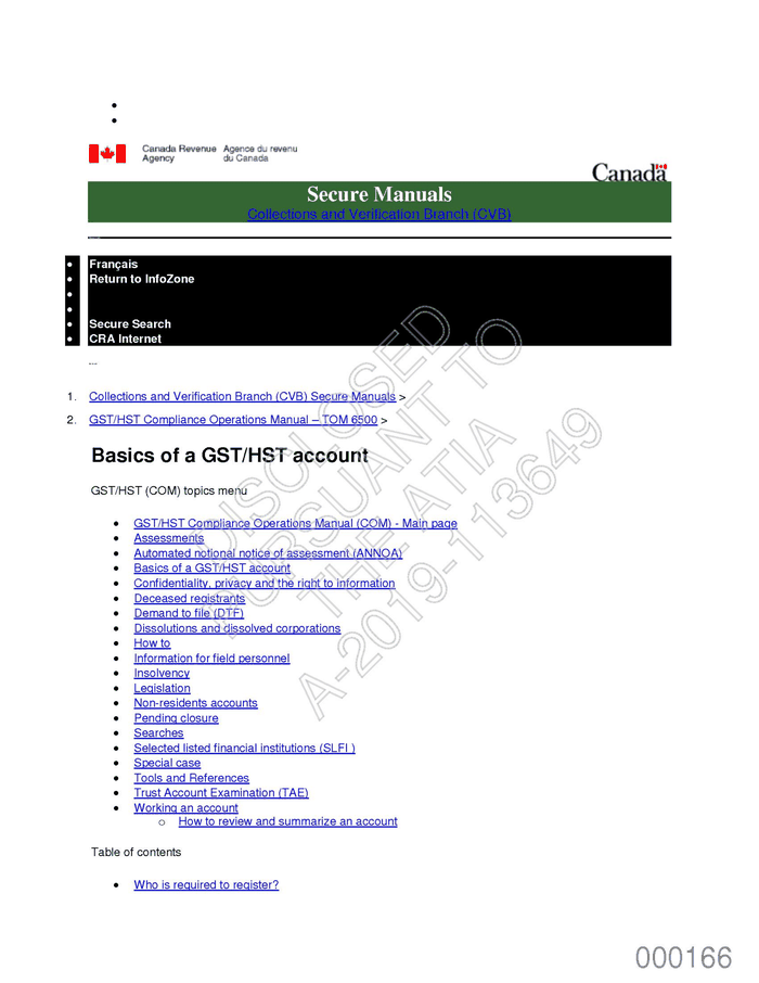 2020-01 – A-2019-113649 – Canada Revenue Agency - DocumentCloud