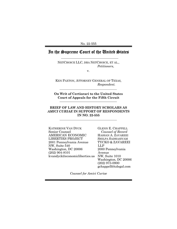 2024012317073765320240123 Final Netchoice V Paxton Amicus Brief Documentcloud 