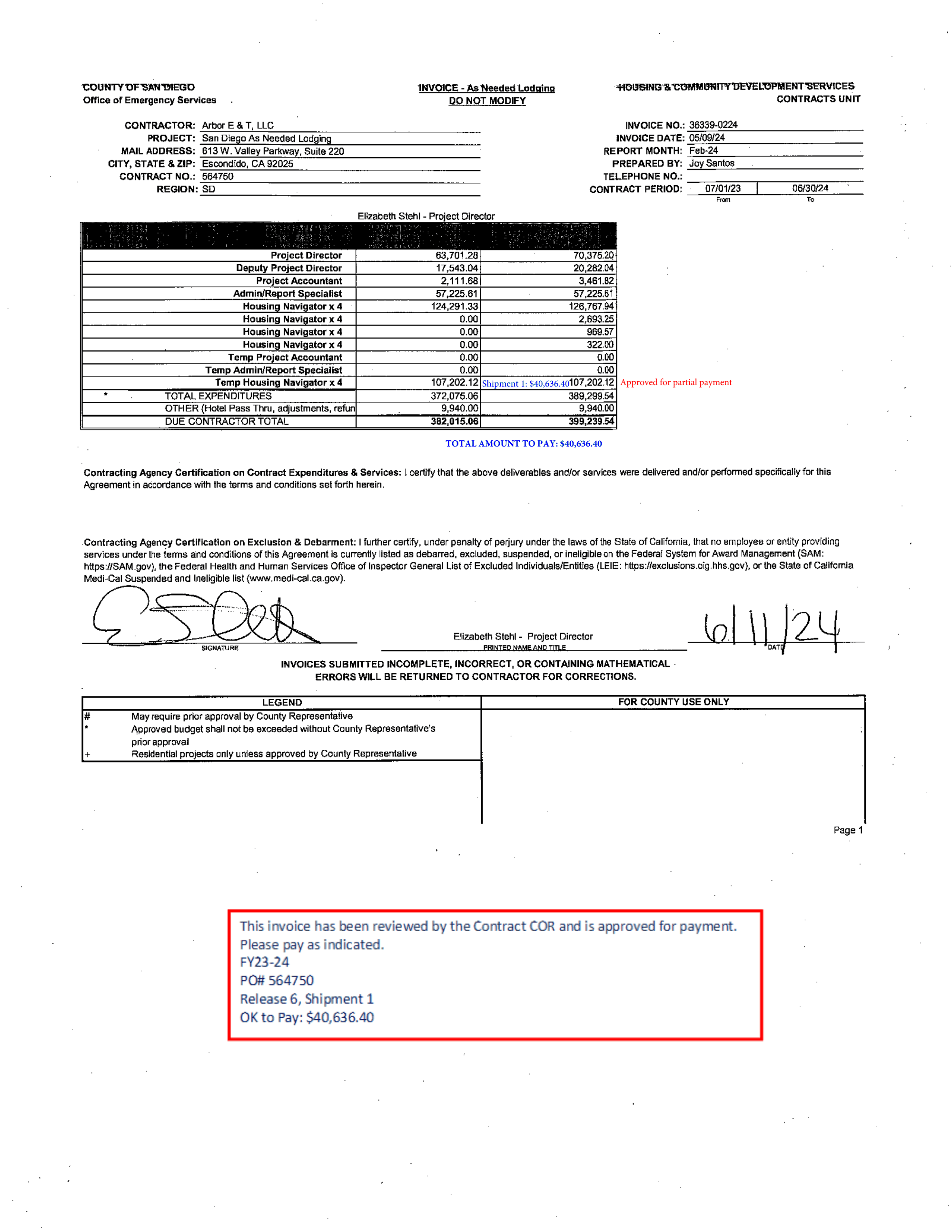 Page 1 of Equus February Partial Payment