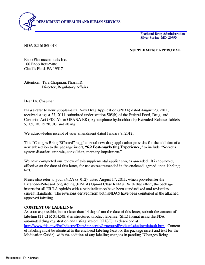 NDA021610-13-Labeling Revision-Letter - DocumentCloud