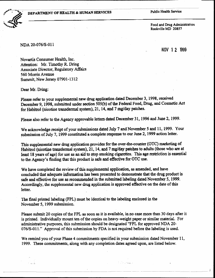 NDA020076-11-OTC Labeling-Letter - DocumentCloud