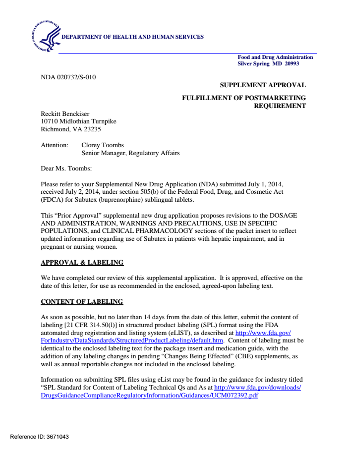 NDA020732-10-Labeling Revision-Letter - DocumentCloud