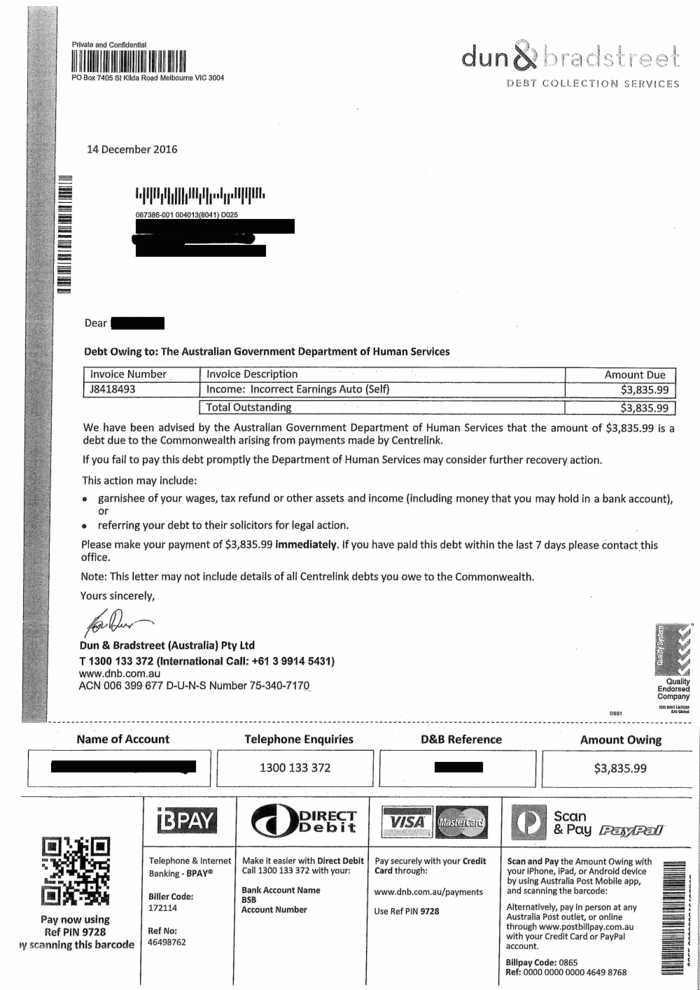 Dun and Bradstreet letter - DocumentCloud