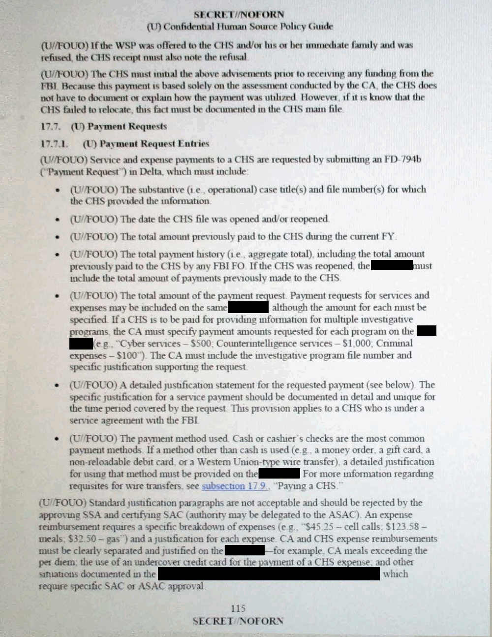 Page 125 from Confidential Human Source Policy Guide