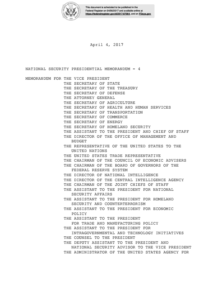 Page 1 of Steve Bannon Was Just Kicked Off the National Security Council. Read the Memorandum.
