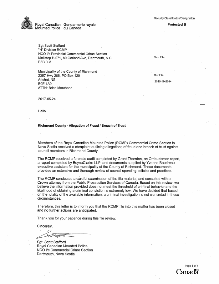 RCMP Letter - DocumentCloud