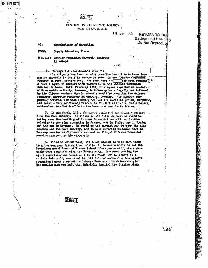 Page 1 of CHINESE COMMUNIST NARCOTICS.