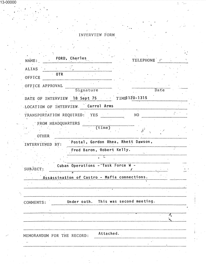 Page 3 of FILE ON FORD, CHARLES/RFK-MAFIA