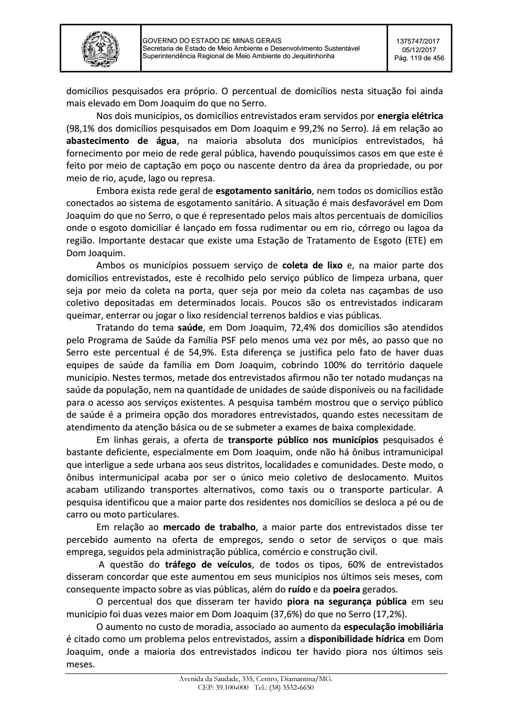Page 119 from Parecer único da Secretaria de estado de Meio Ambiente e Desenvolvimento Sustentável (SEMAD)