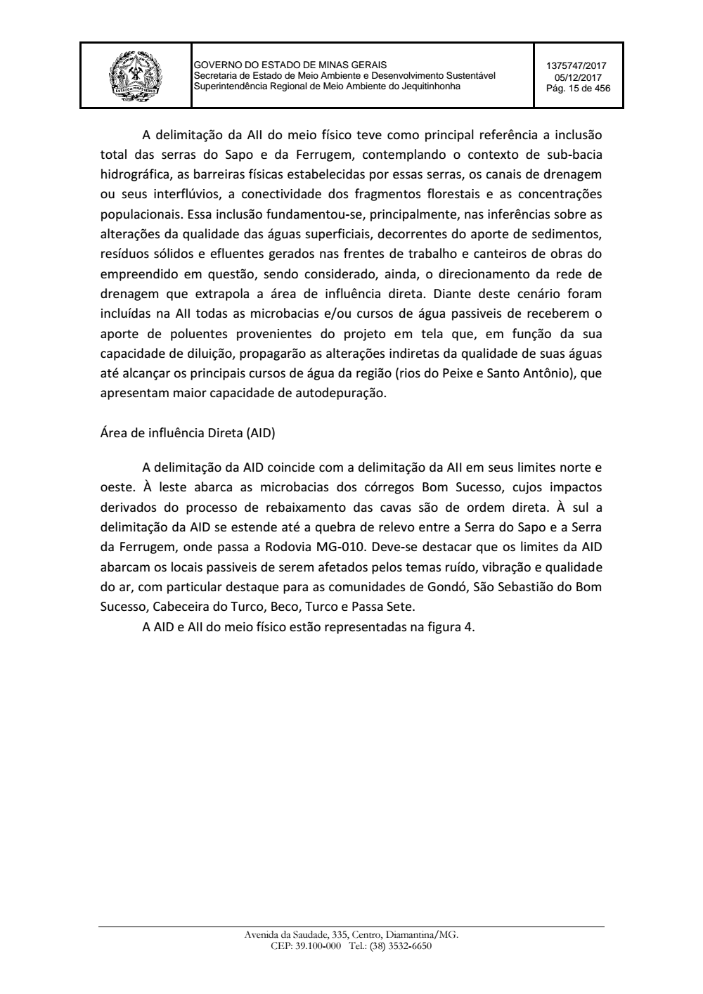 Page 15 from Parecer único da Secretaria de estado de Meio Ambiente e Desenvolvimento Sustentável (SEMAD)